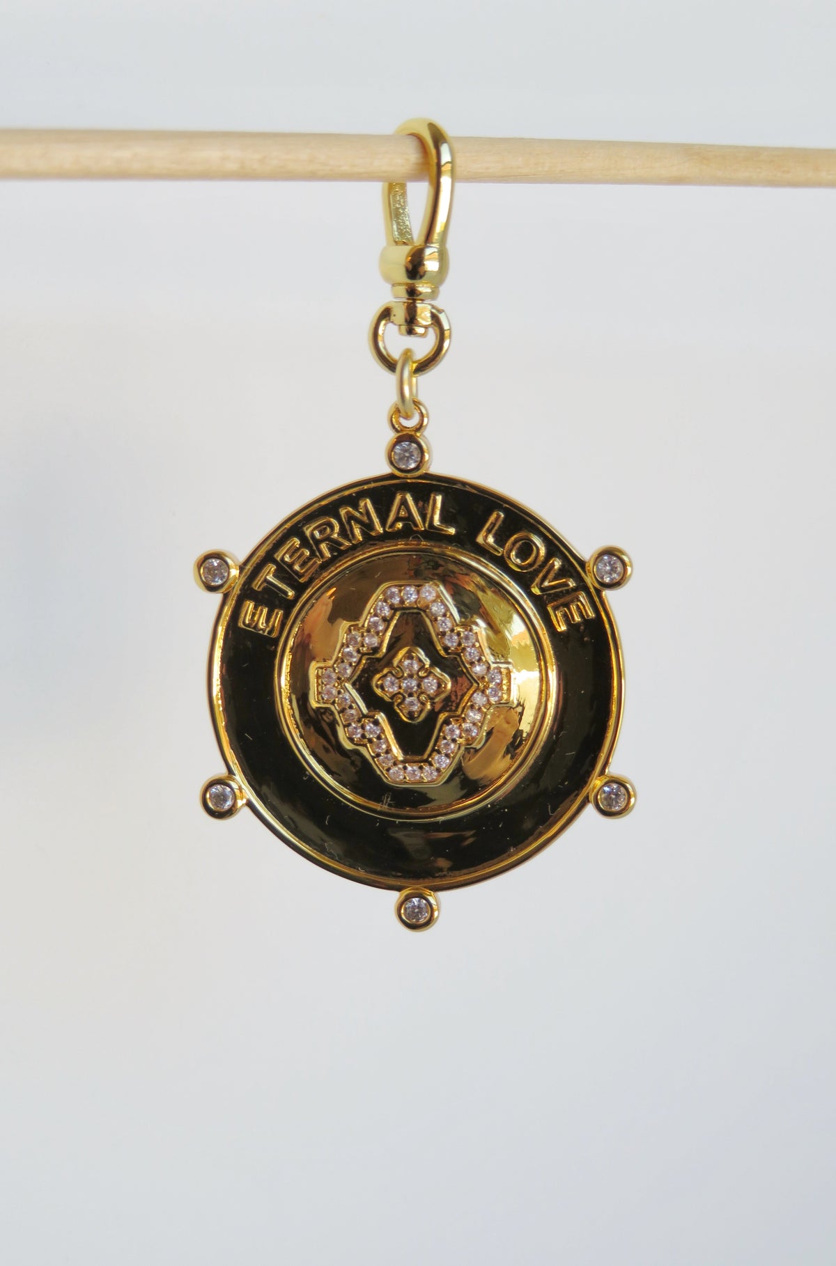 Eternal Love Hinged Clasp Medallion - 14k Gold Plated - trademark design