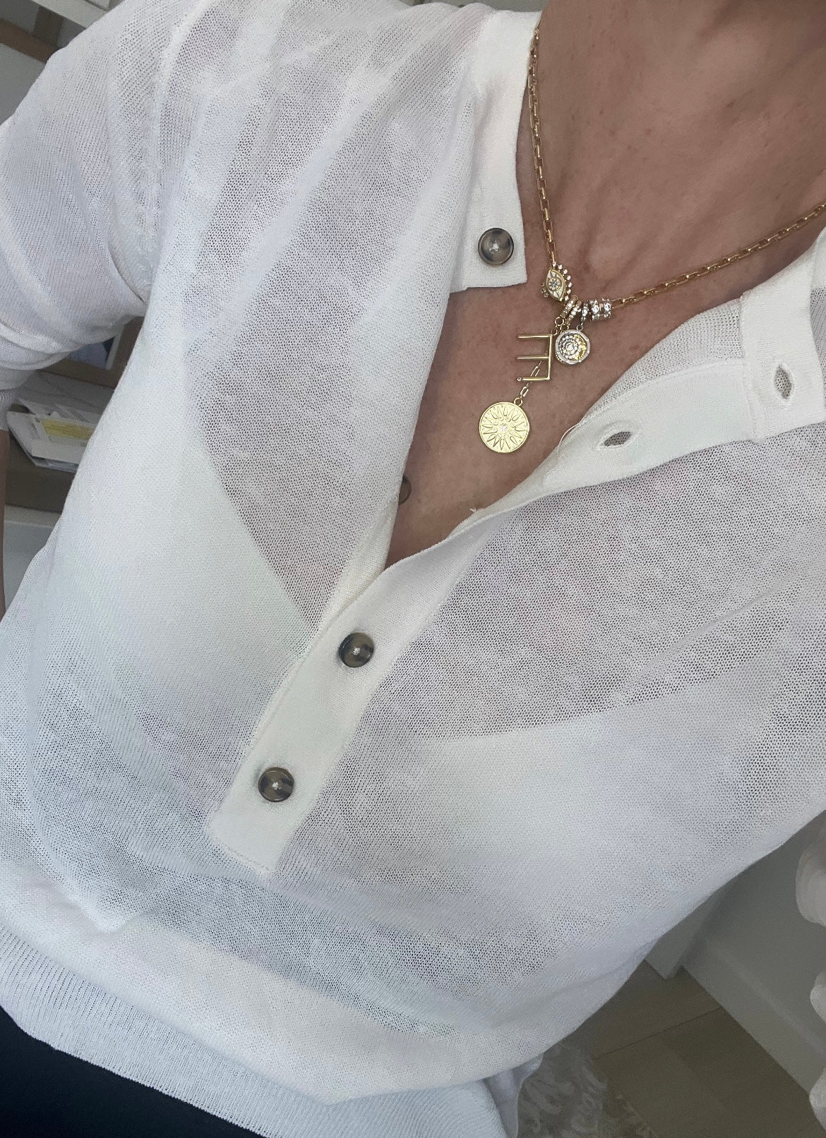 Celestial Protection Monogram Charm Necklace