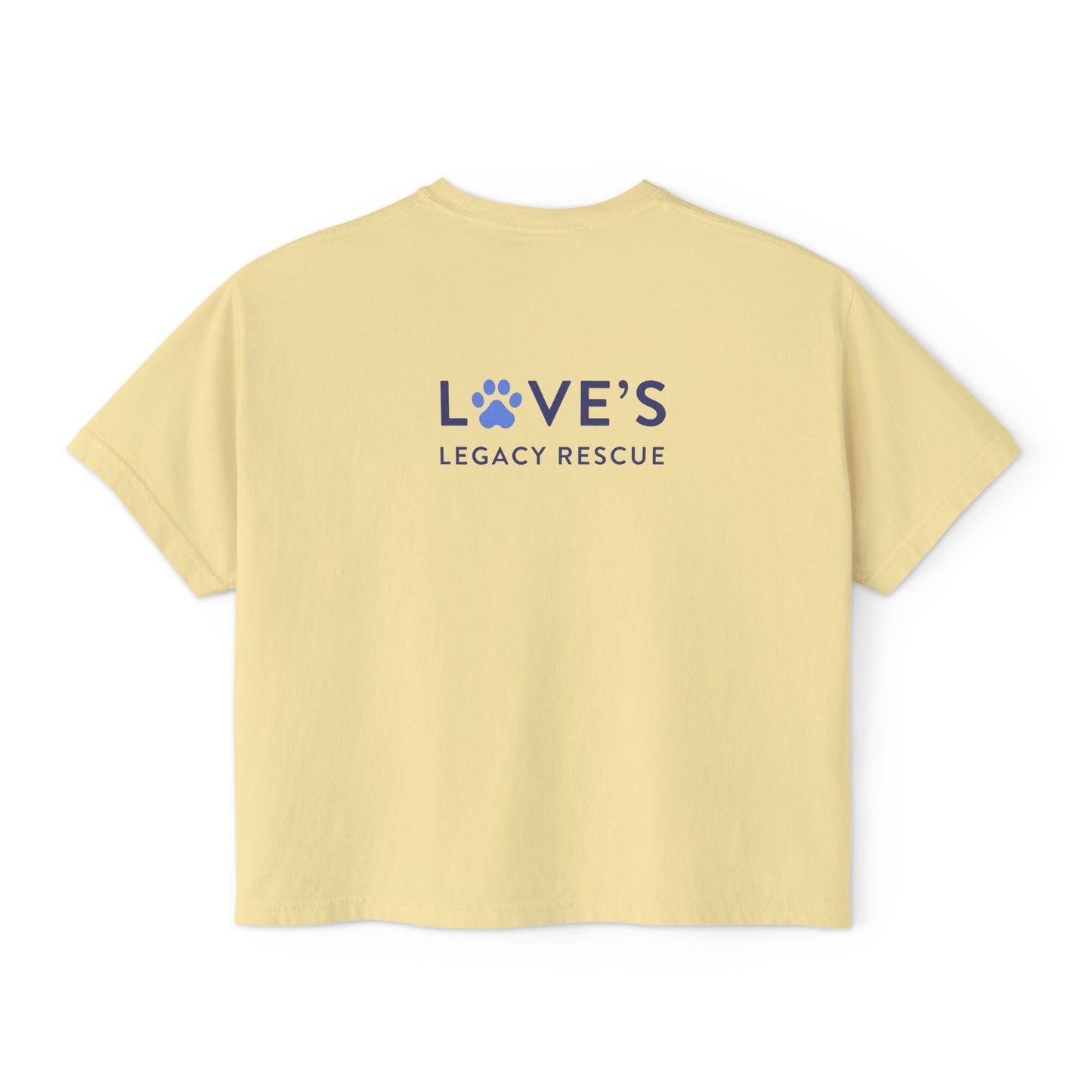 Bulldog Rescue Love Boxy Tee — Women's Rescue Dog Adoption Shirt