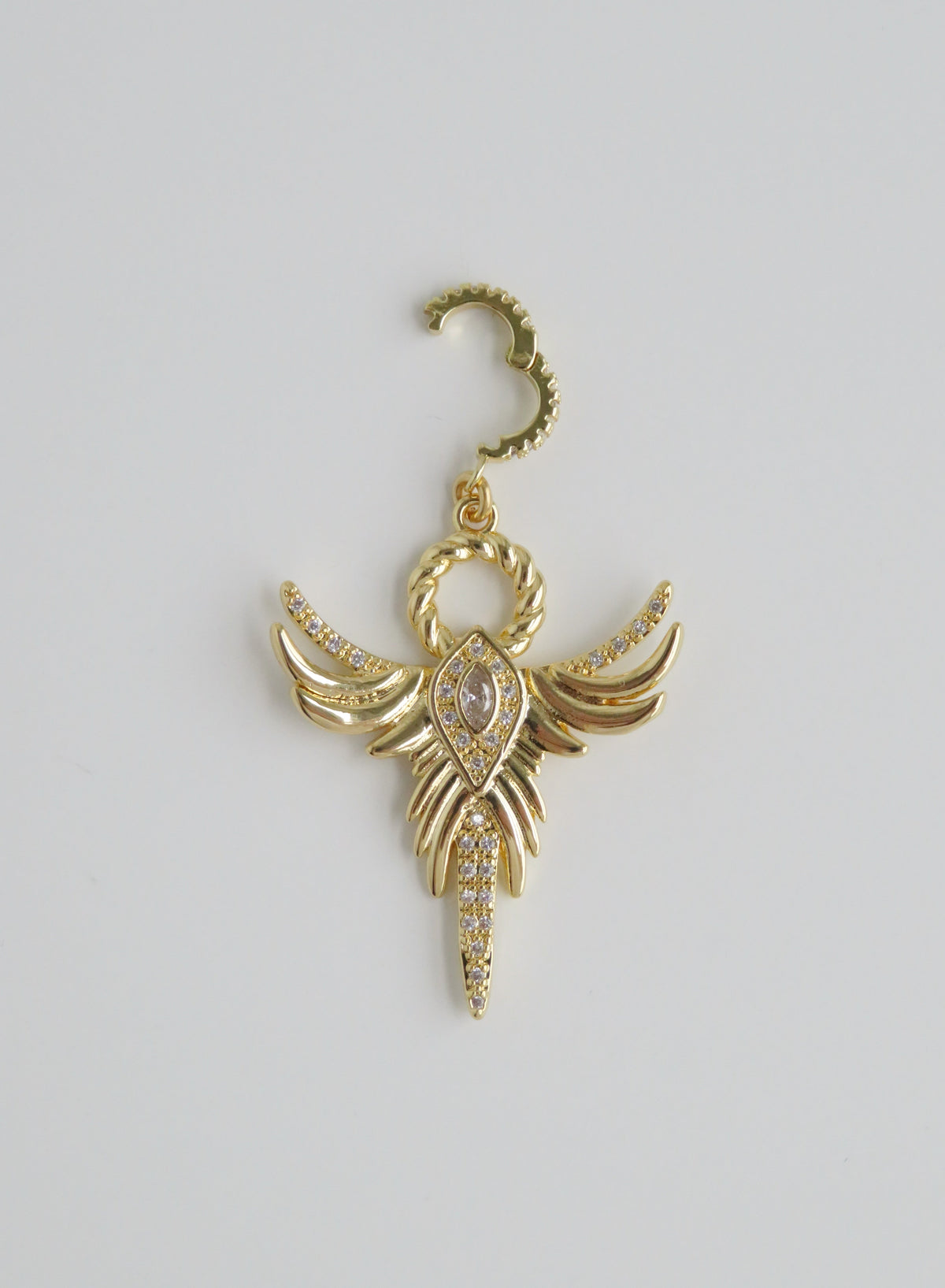 Phoenix Angel Charm on Diamond Clasp