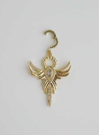 Phoenix Angel Charm on Diamond Clasp