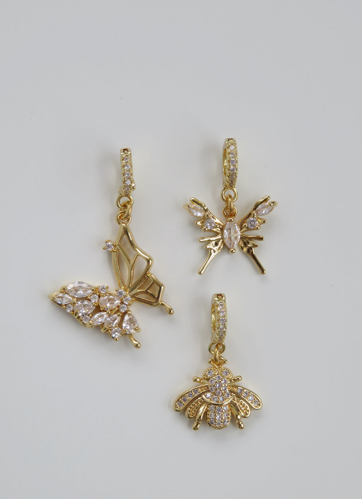 Butterfly & Bee Charm on Diamond Clasp