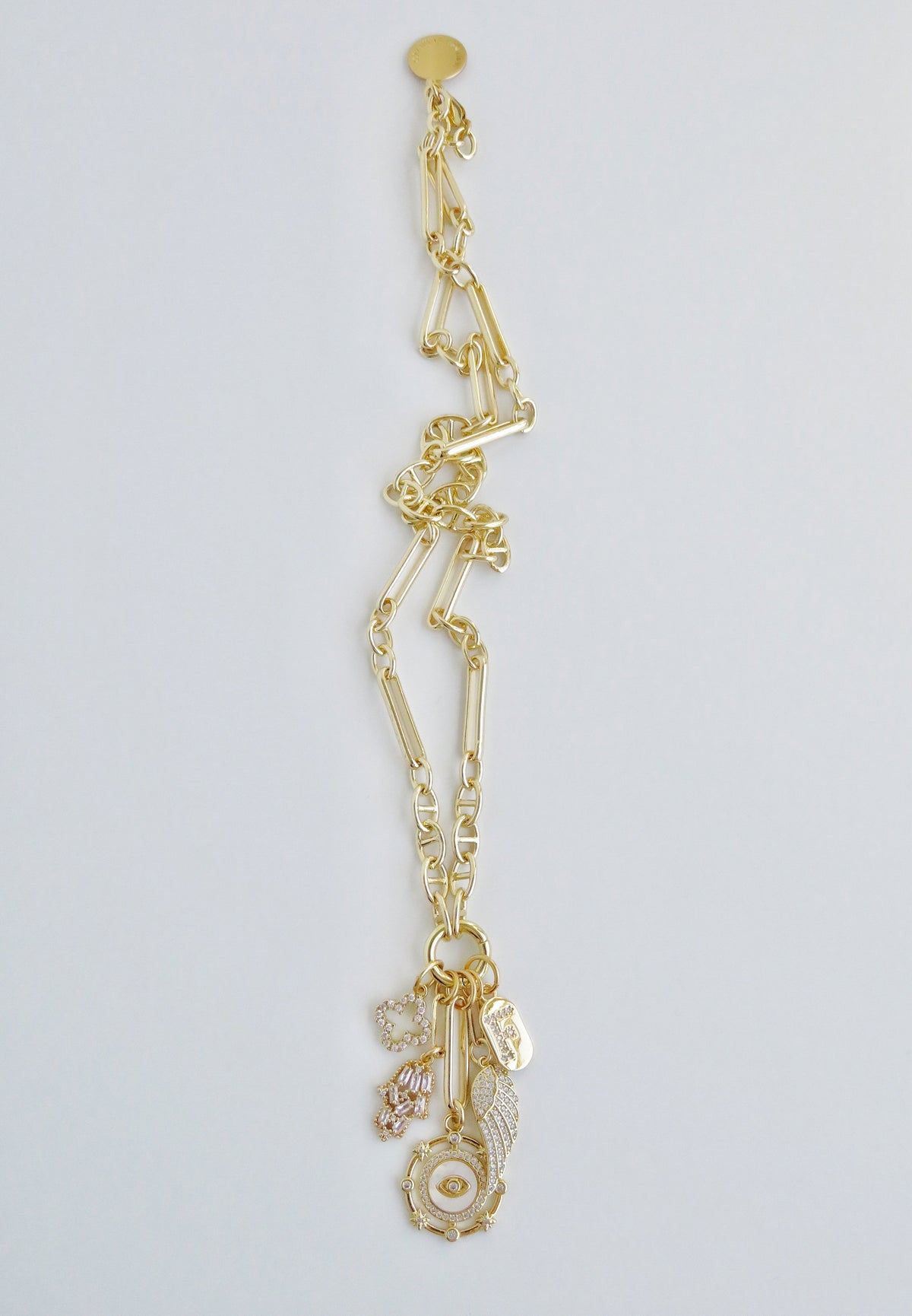 Love & Divine Guidance Charm Cluster Necklace - Sanxenxo Link