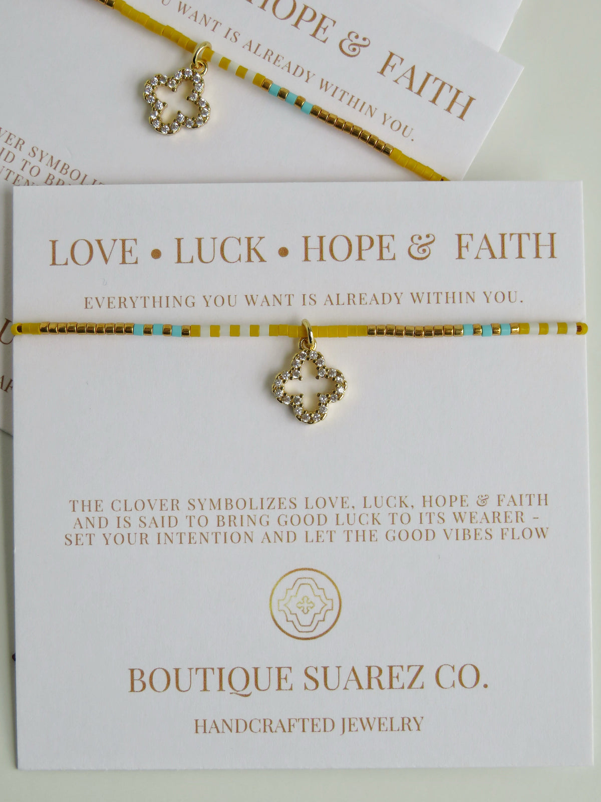 Infinite Luck - Abigail Clover Bracelet - Yellow