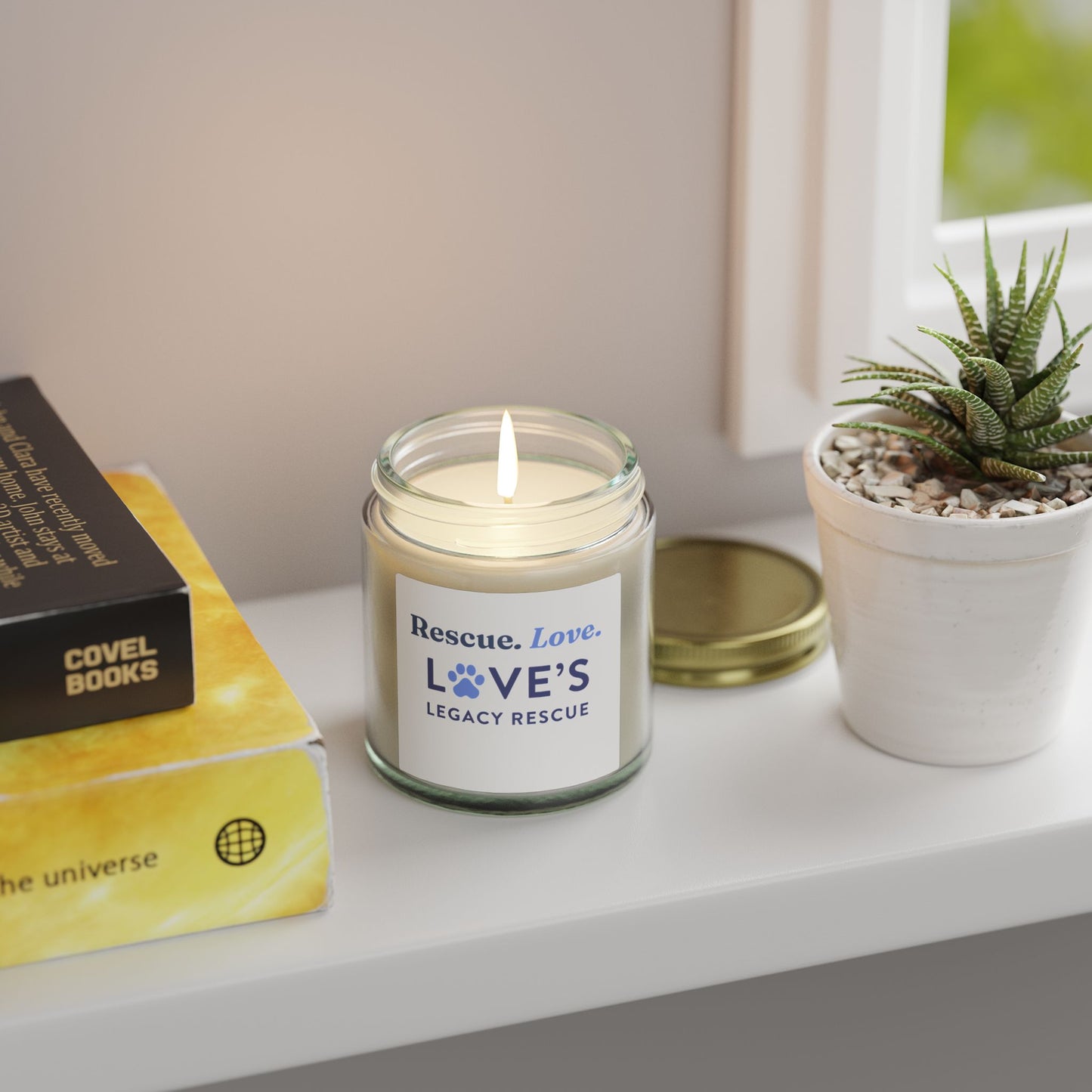 Rescue. Love. Soy Coconut Apricot Candle — Love’s Legacy Rescue Fundraiser (4oz/9oz)