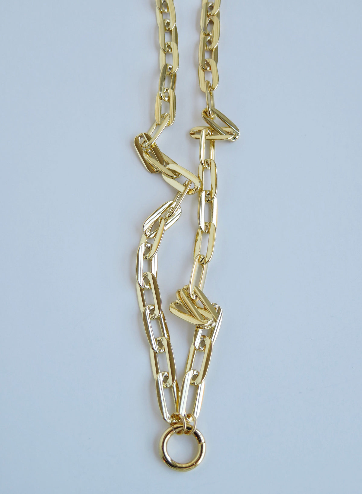 Elliptical Charm Holder Necklace - Clicker Clasp