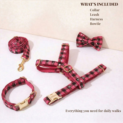 Christmas Red Star Plaid Set