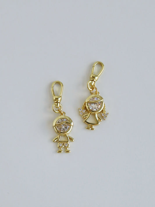 Boy & Girl Charm on Swivel Clasp