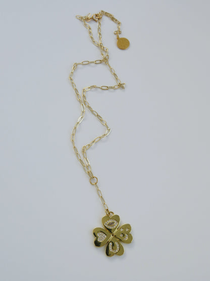 Positive Intentions Necklace - Dainty Paperclip Link