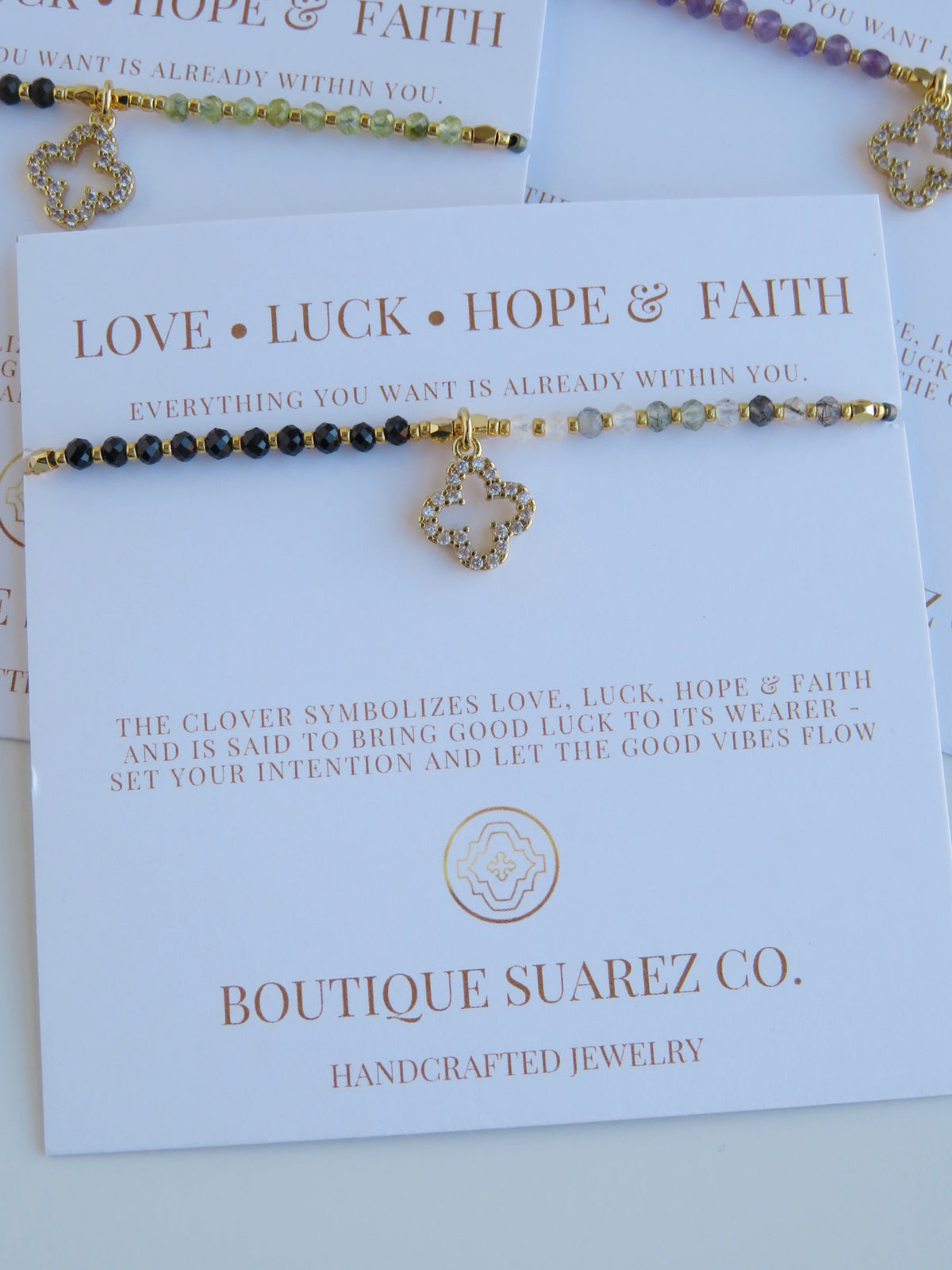 Love. Luck. Hope. Faith - Kira Clover Bracelet