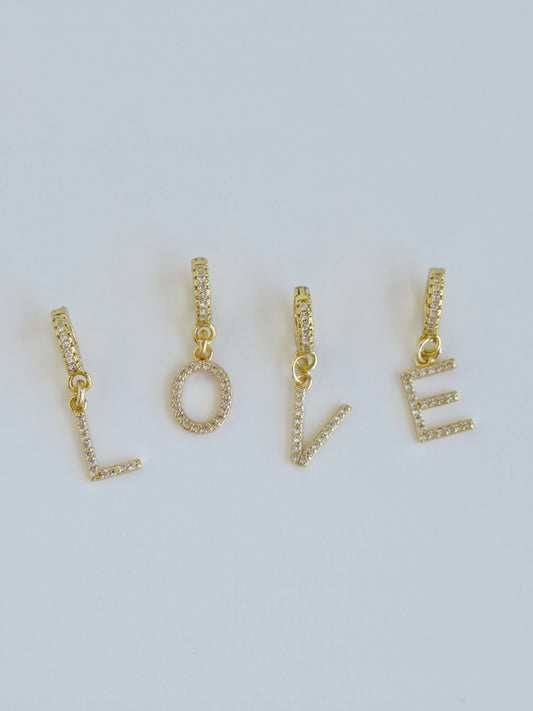 Diamond Initial Charm with Diamond Clasp