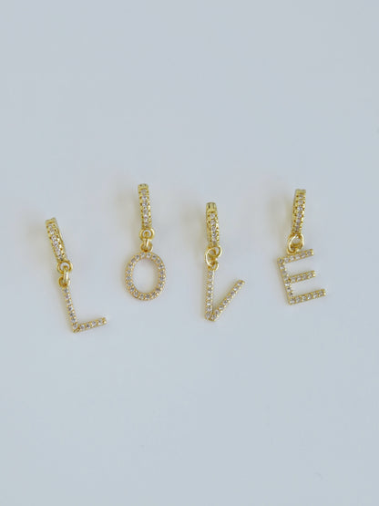 Diamond Initial Charm with Diamond Clasp