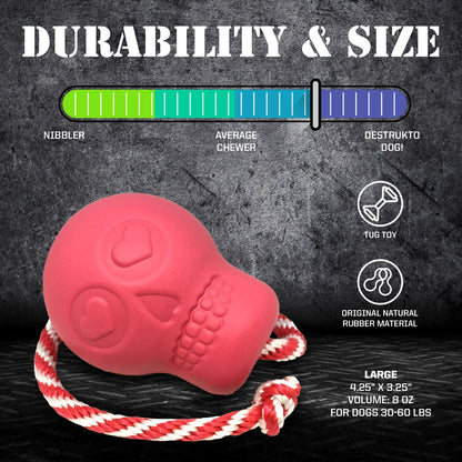 USA-K9 Skull Dog Chew Toy & Treat Dispenser - Made in USA | SodaPup