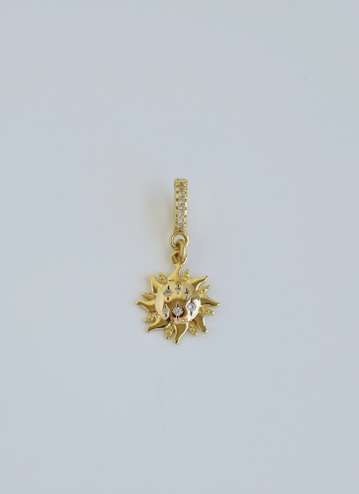 Petite Bohemian Sun Charm on Diamond Clasp