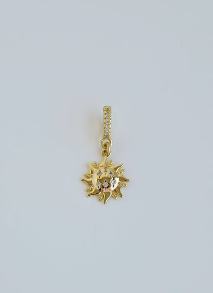 Petite Bohemian Sun Charm on Diamond Clasp