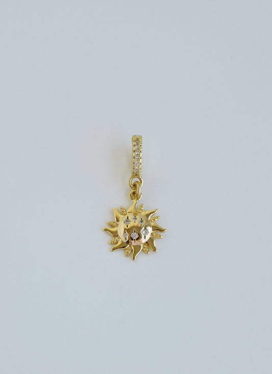 Petite Bohemian Sun Charm on Diamond Clasp