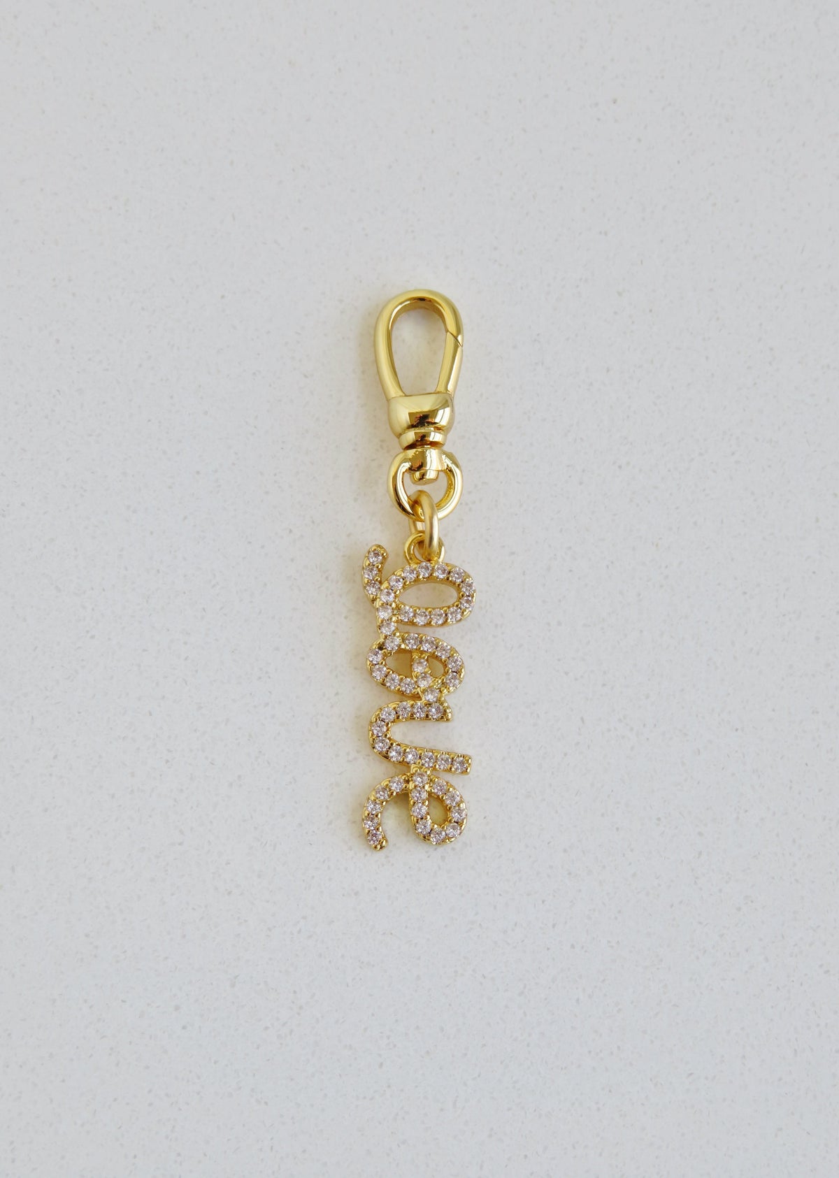Diamond Love Charm with Swivel Clasp