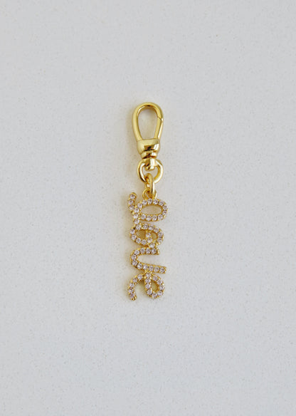 Diamond Love Charm with Swivel Clasp