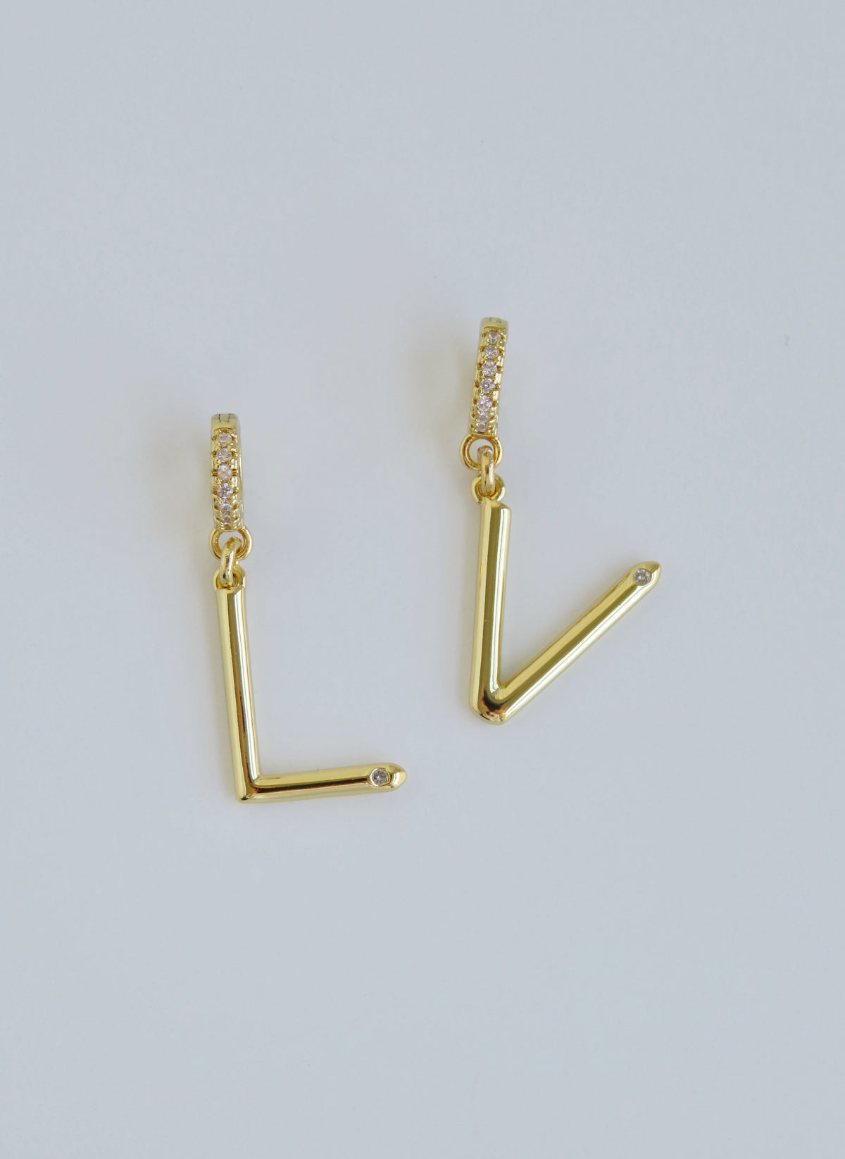Slender Initial with Diamond - Clasp Charm