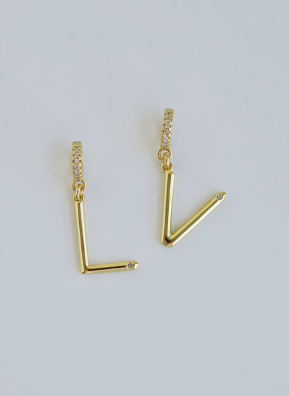 Slender Initial with Diamond - Clasp Charm
