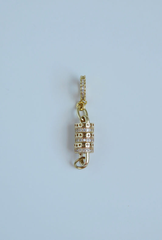 Small Bead Hinged Clasp Lariat Chain - Figaro Link - add a charm