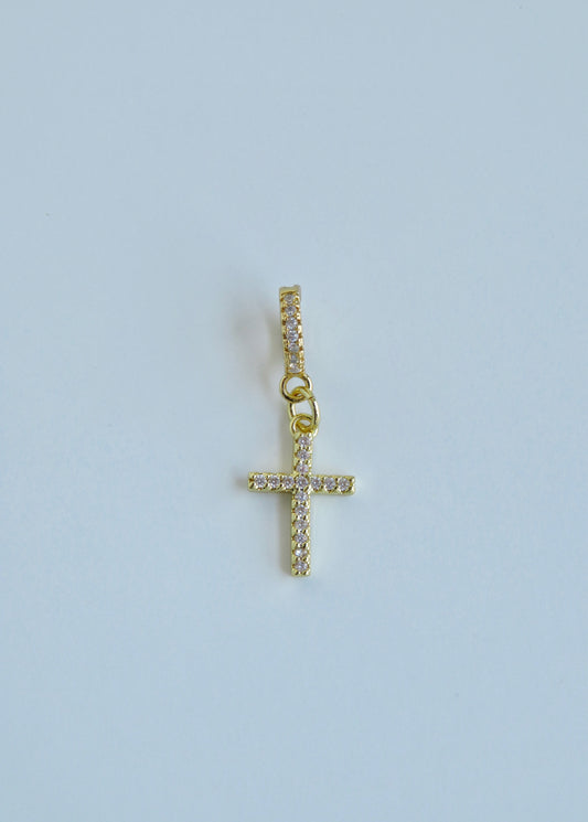 Diamond Holy Cross Charm on Diamond Clasp