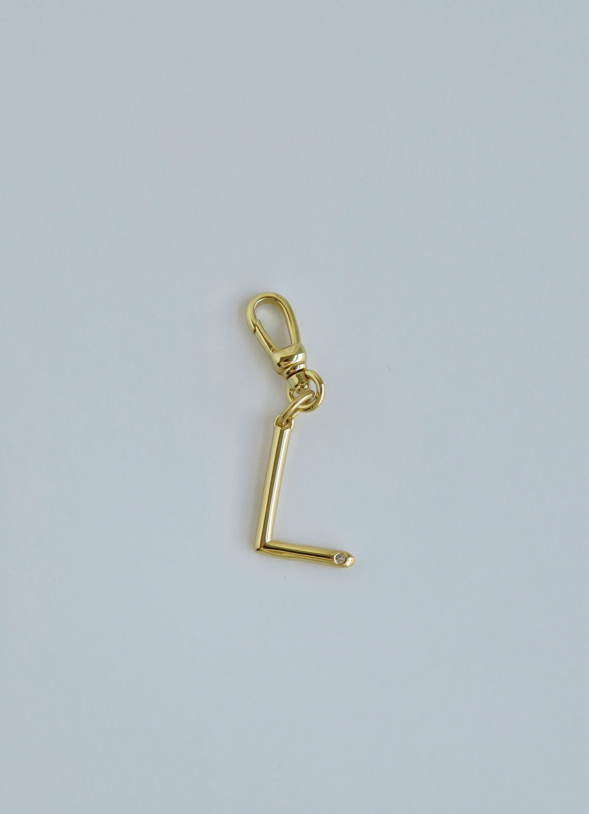 Slender Initial with Diamond - Clasp Charm