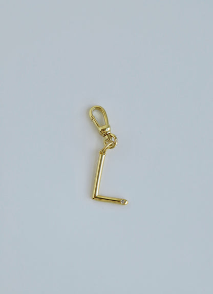 Slender Initial with Diamond - Clasp Charm