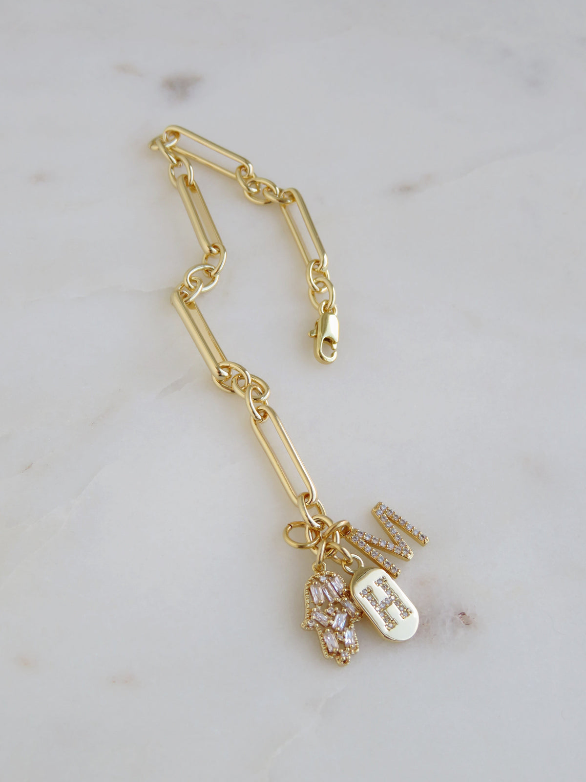 Protect Your Blessings Double Initial Bracelet