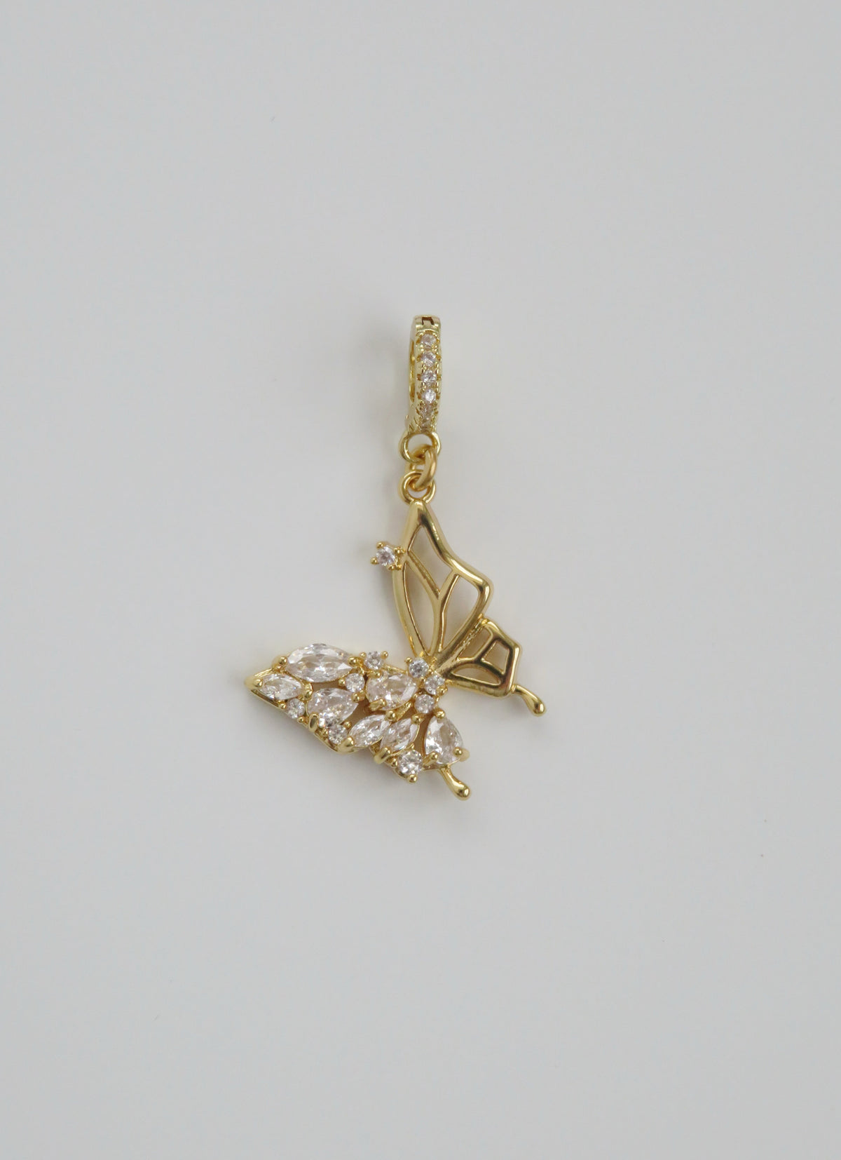 Butterfly & Bee Charm on Diamond Clasp