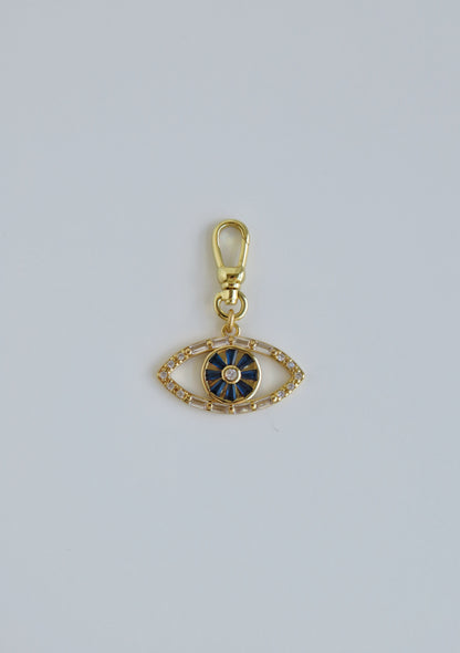 Royal Blue Evil Eye Charm on Swivel Clasp