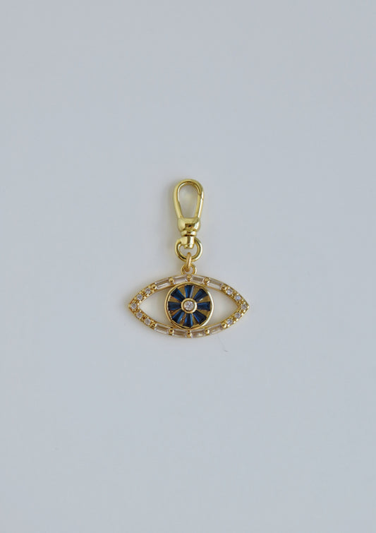 Royal Blue Evil Eye Charm on Swivel Clasp