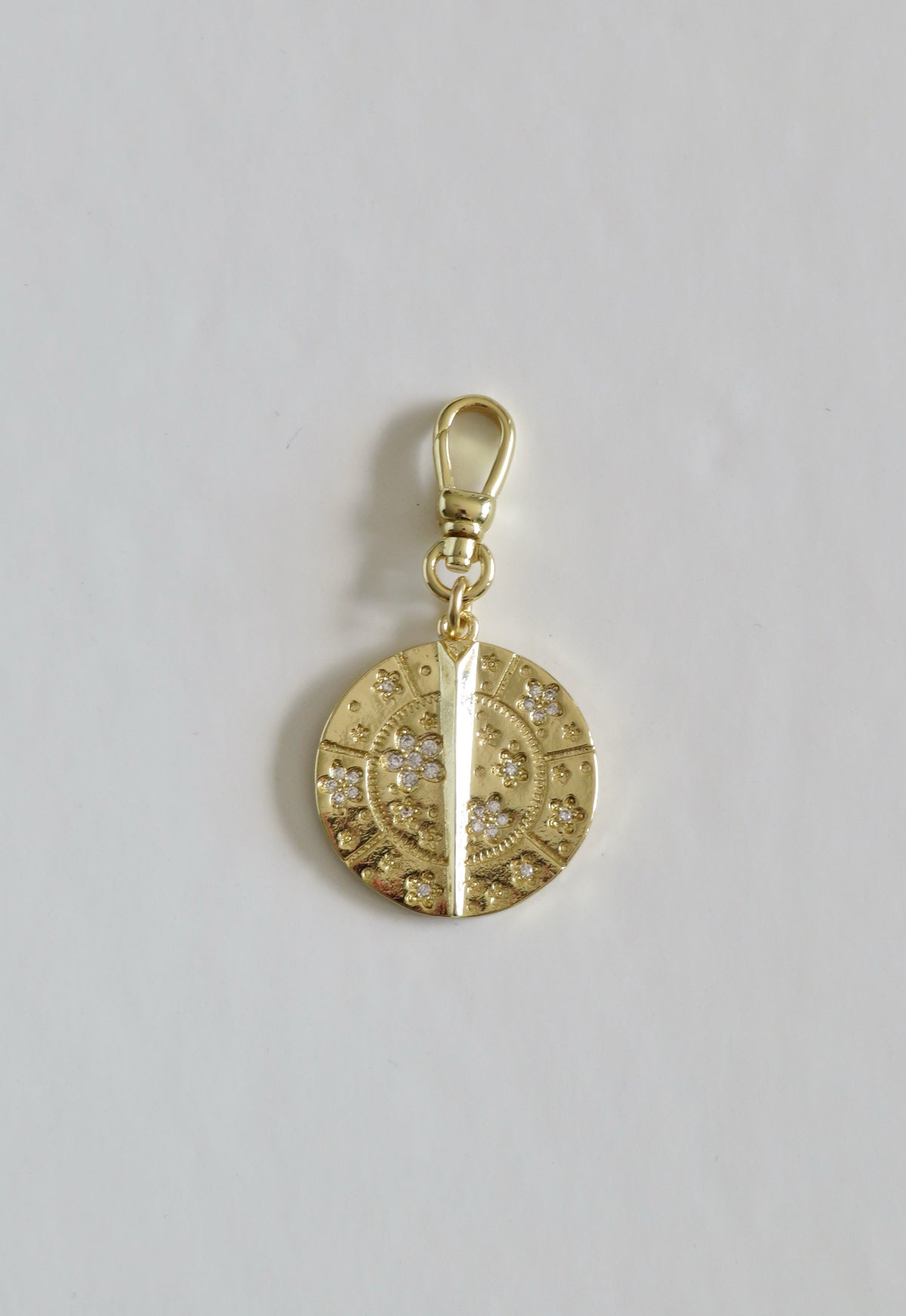 Blossoms with Thorn Sundial Charm on Swivel Clasp