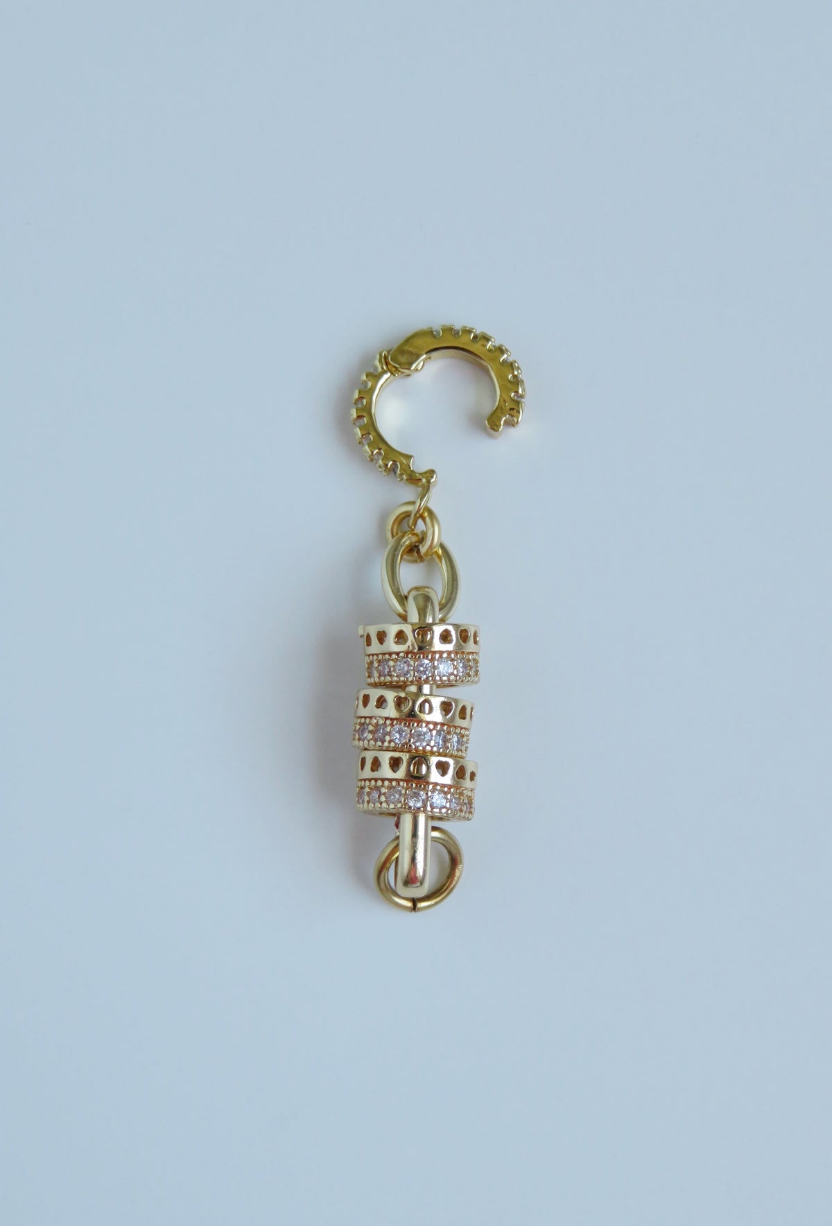 Small Bead Hinged Clasp Lariat Chain - Figaro Link - add a charm