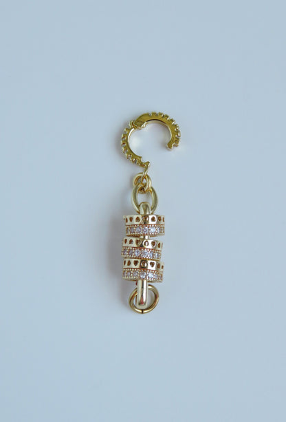 Small Bead Hinged Clasp Lariat Chain - Figaro Link - add a charm