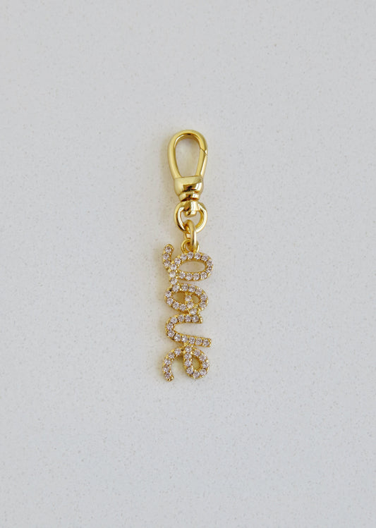 Diamond Love Charm with Swivel Clasp