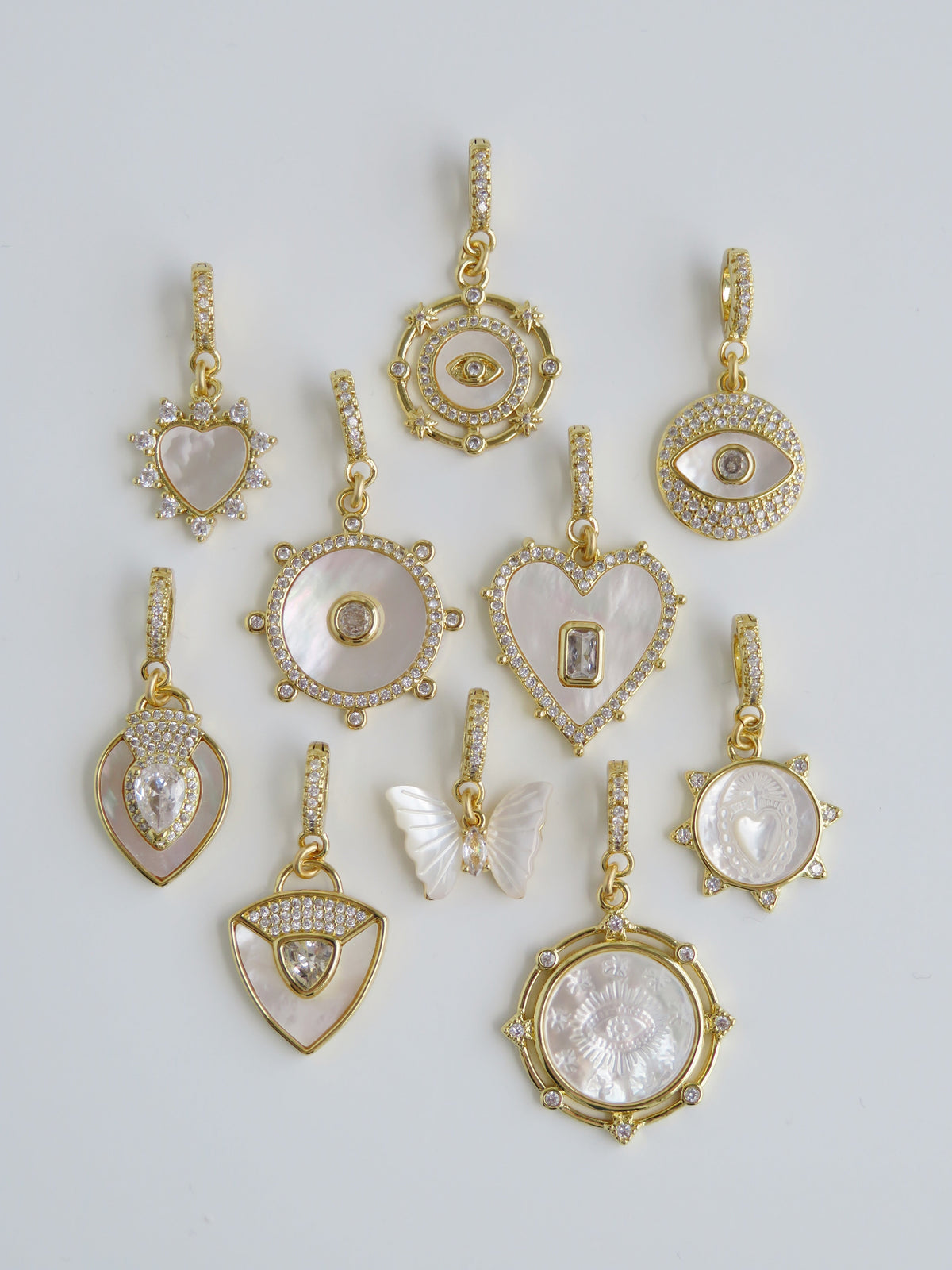 Perla Charms on Diamond Clasp