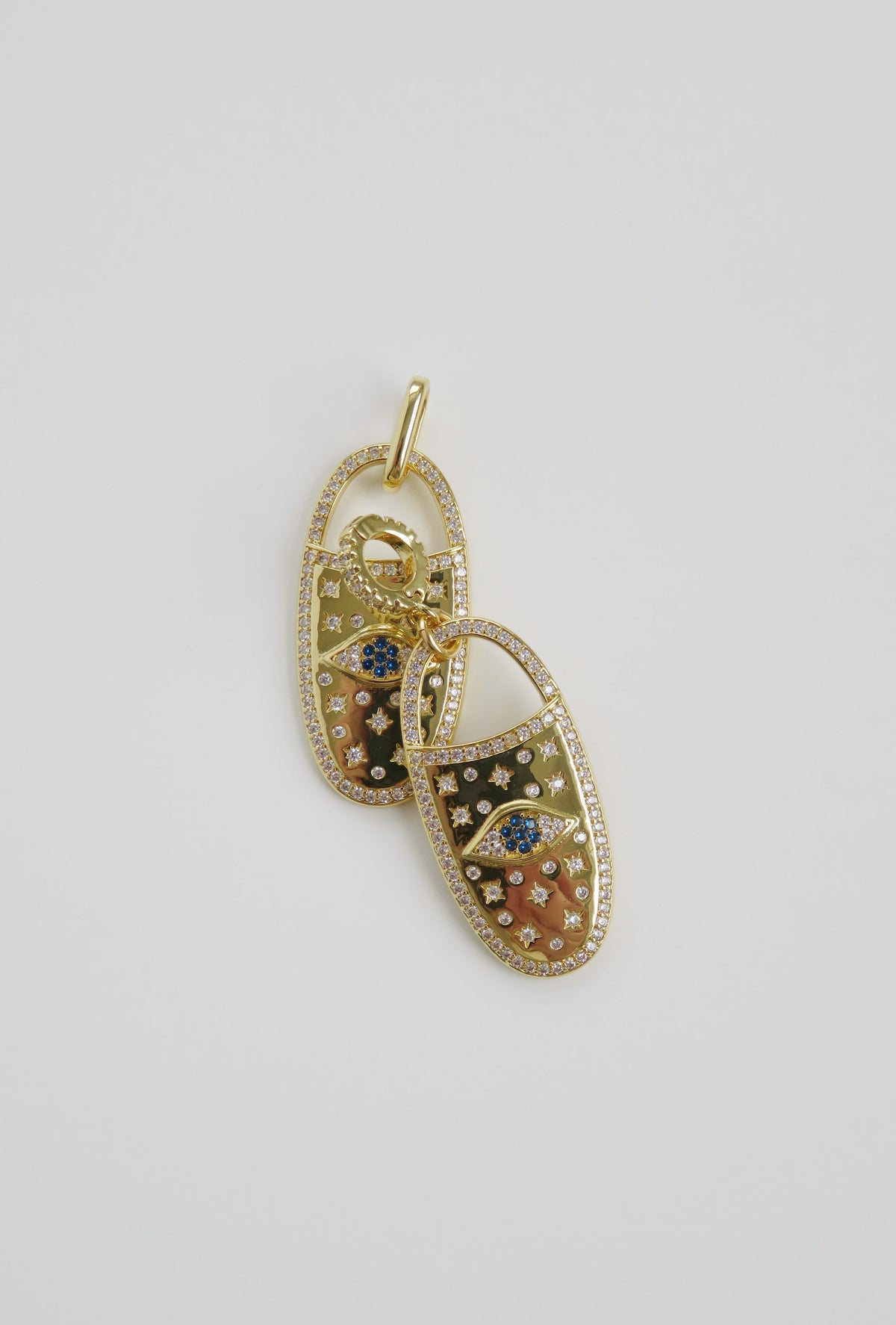 Oval Evil Eye Charm on Clasp