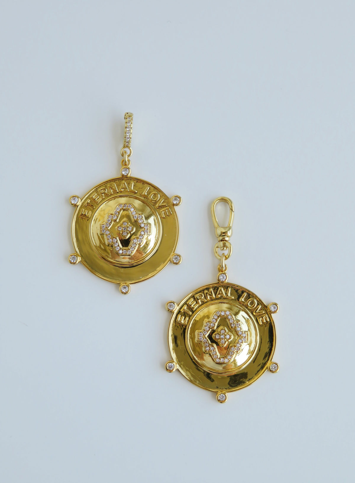 Eternal Love Hinged Clasp Medallion - 14k Gold Plated - trademark design