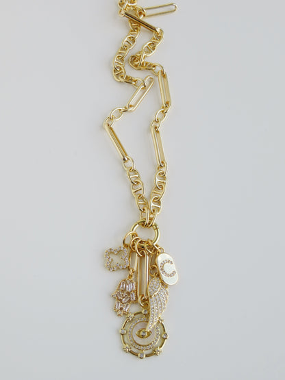 Love & Divine Guidance Charm Cluster Necklace - Sanxenxo Link