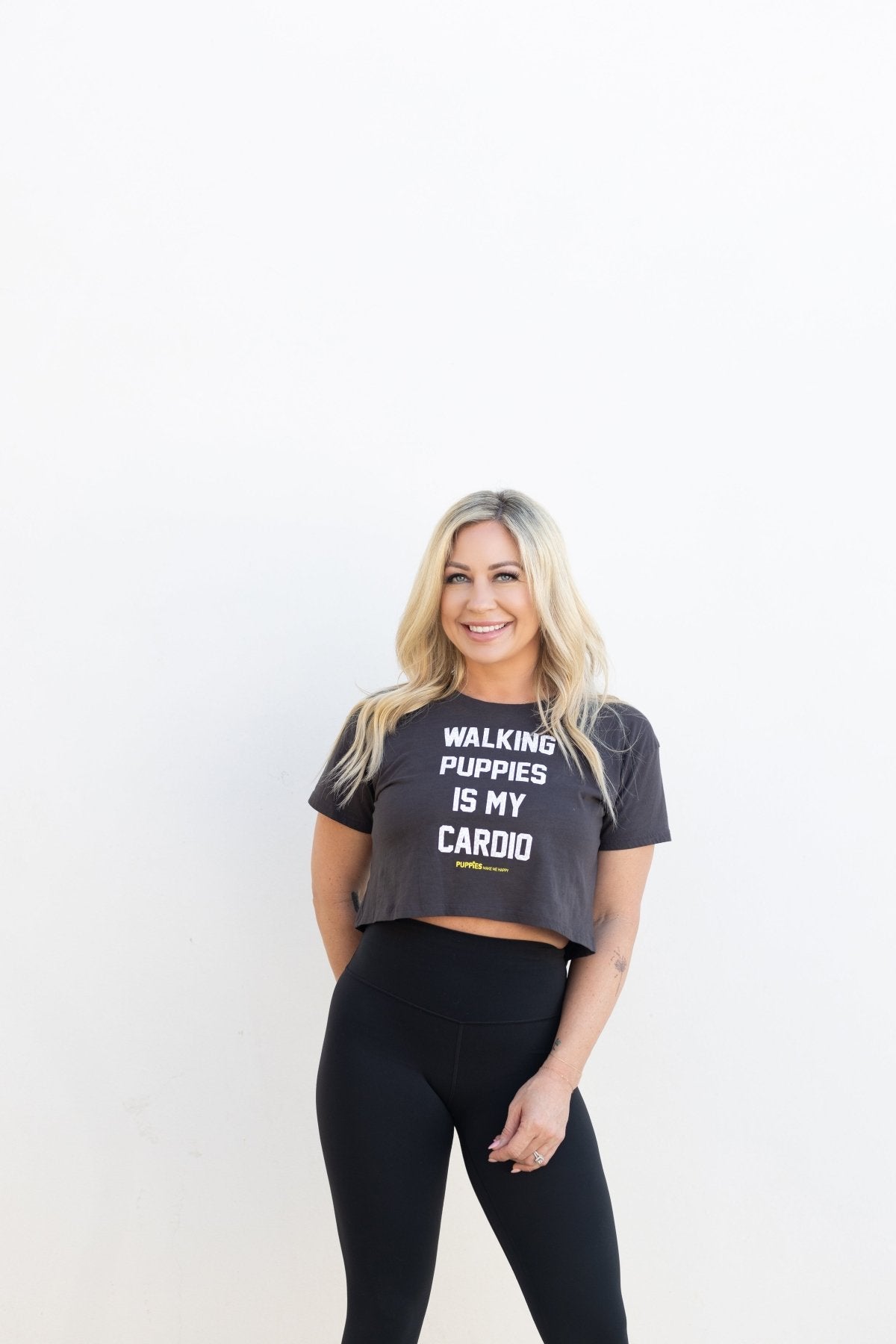 Walking Puppies is My Cardio Crop Tee | Gift for Dog Moms | Made in USA
