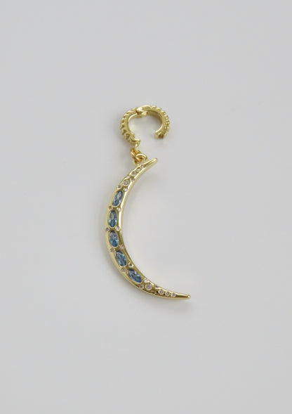 Sky Blue Crescent Moon Charm on Clasp