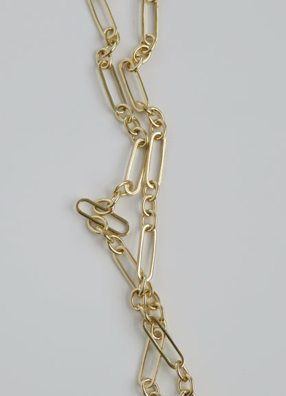 Small Mixed Link Figaro Necklace - add hinged clasp charms