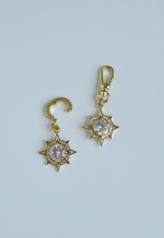 Diamond Compass Charm with Clasp
