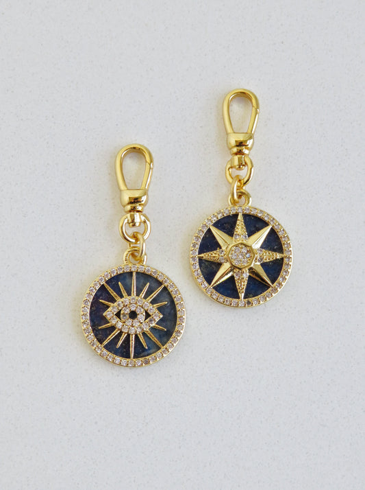 Lapis Lazuli Celestial Pendant with Swivel Clasp