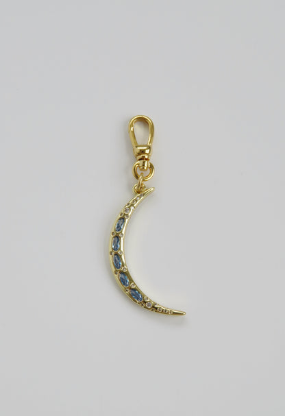 Sky Blue Crescent Moon Charm on Clasp