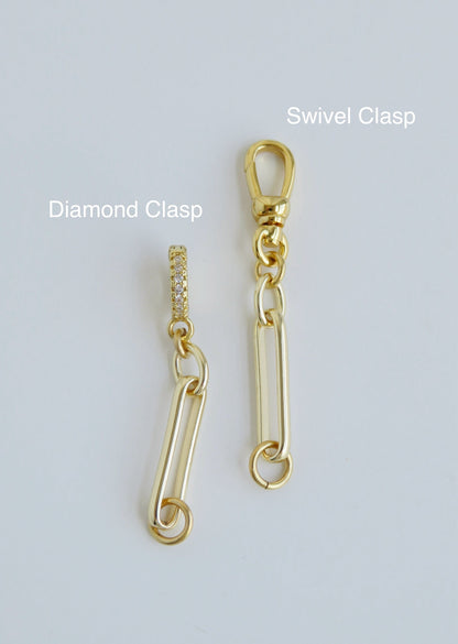 Hinged Clasp Lariat Chain - Figaro Link - add a charm