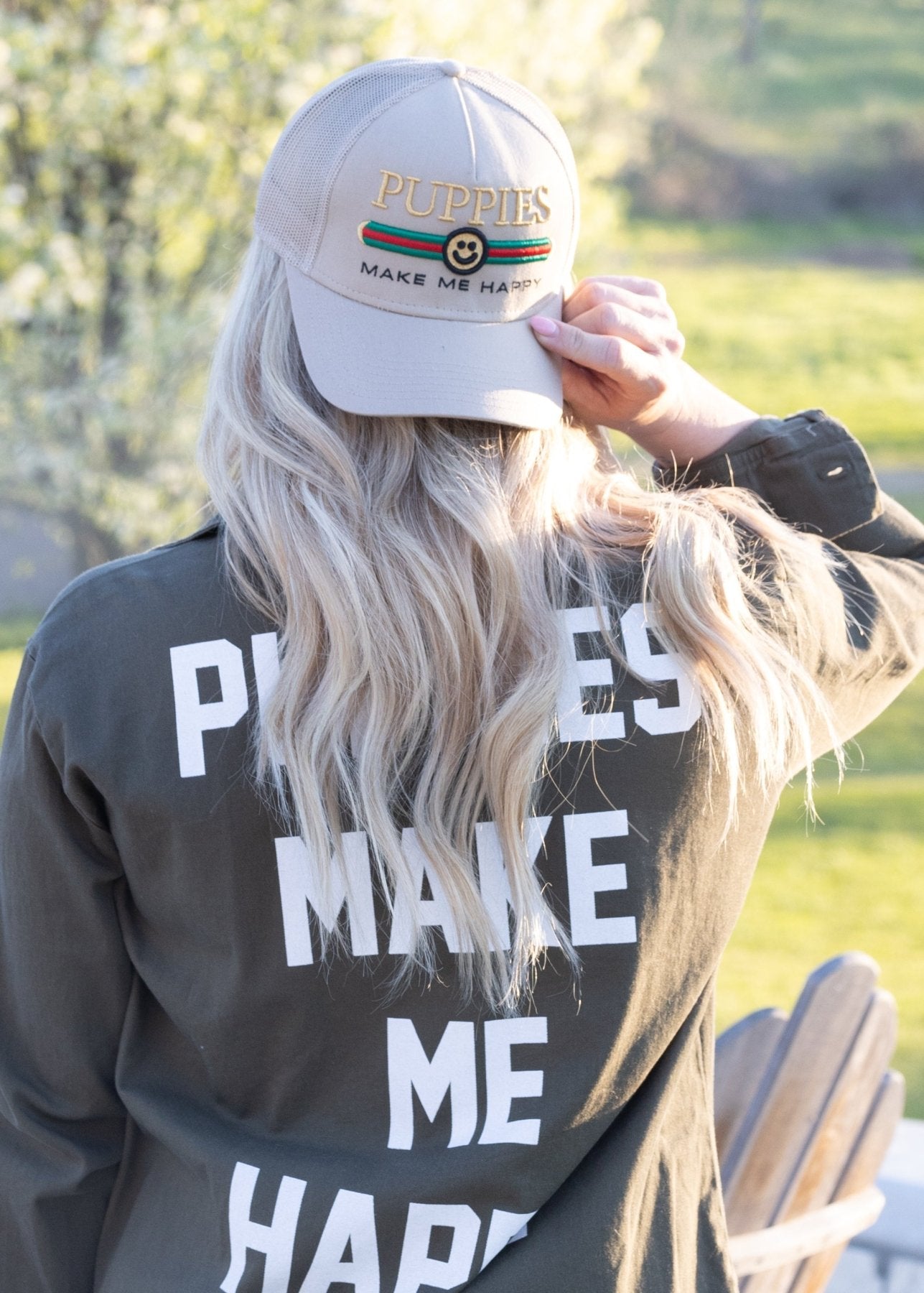 Pup Lux Dog Snapback Hat | Gift for Dog Lovers | Tan Trucker