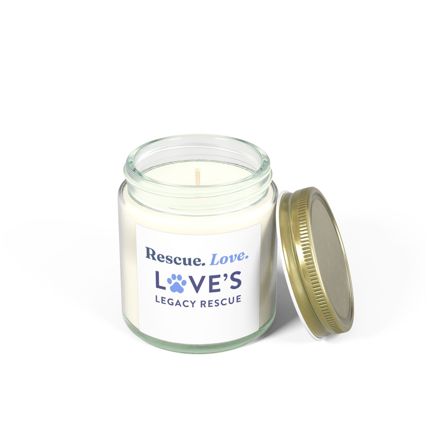 Rescue. Love. Soy Coconut Apricot Candle — Love’s Legacy Rescue Fundraiser (4oz/9oz)