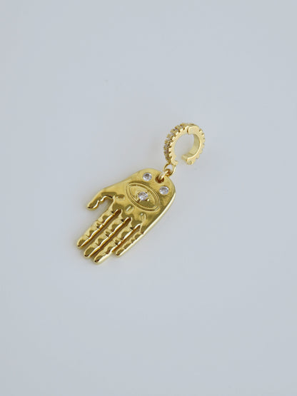 Hamsa Evil Eye Pendant- Hinged Clasp